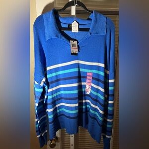 Striped Blue Sweater-Available in size XXL & M